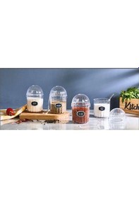 Resim Ny Home 4'lü Kaşıklı Etiketli Baharatlık Şeffaf 