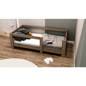 Resim Lullaby Montessori Ceviz Çocuk Karyolası 90x190 Yatak Uyumlu Y2 