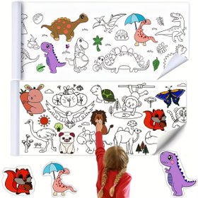 Resim 5 Rulo Çizim Kağıdı, Ekstra Uzun Boya ve Renklendirme için Kesilebilir Eskiz Defterleri, Çocuklar için Sanat Seti - 3 Yaş ve Üzeri İçin Yaratıcı Karalama & Çizim Hediyesi, Yeni Yıl Cadılar Bayramı Noel Hediye 