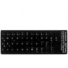 Resim Türkçe Q Klavye Etiketi Laptop Pc Sticker - Siyah 