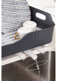 Resim Gri Lüks Tabaklık Bulaşıklık-yönlendirilebilir Su Akıtma Kanallı Bulaşık Sepeti Akl-0640 Gri 