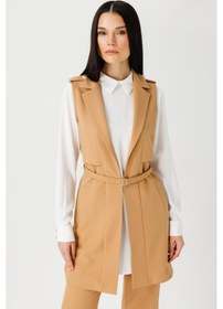 Resim Esswaap Aller Detaylı İnce Kemerli Yelek Pantolon Tunik Camel-camel Camel 
