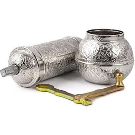 Resim Smyrna Gümüş Büyük Tombul Kahve Değirmeni 