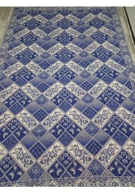 Resim Savan Dokuma Halı Örtüsü 6m² 200 300 Kale Mavi2 Mavi 