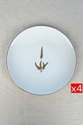 Resim Tabak Evi Porselen Natura Marinum Altın Yaldız Servis Tabağı 24.50 CM 4'lü 