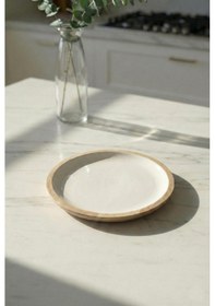 Resim Agacı Pasta Tabağı & Sunum Tabağı 20 Cm Krem Açık Mavi 