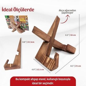 Resim İhvan Online Ahşap Çok Amaçlı Tablet ve Dekoratif Sergileme Standı, Kitap Tutucu Rahle 