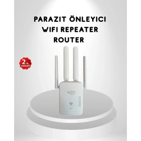 Resim Bfs 300MBPS Wifi Menzil Genişletici 4 Antenli Wpa3 Güvenlikli Priz Tipi Repeater 