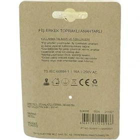 Resim Mena Rise 524098 Fişs Erkek Topraklı Anahtarlı, Beyaz 