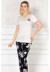 Resim Kısa Kol Yazlık Modal Pijama Takımı Alperi 78-49 Taş 