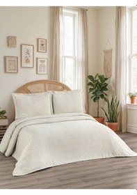 Resim Reyna 3 Parça Çift Kişilik Pike Takımı Ekru 240 X 260 Cm Ekru 