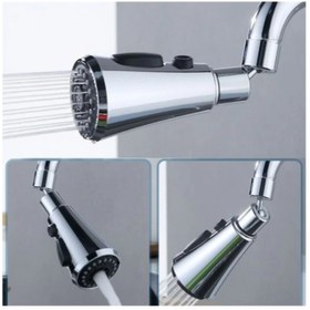 Resim shopwave 360 DERECE DÖNEBİLEN- 3 MOD KROM YAĞMUR PÜSKÜRTME BORULU KUBAR MUSLUK UCU (5047) 