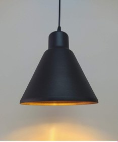 Resim Mylights Retro Metal Sarkıt Avize Siyah Içi Altın (549234608) 