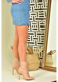 Resim Fox Shoes Ten İnce Yüksek Topuklu Kadın Bot L372493509 Ten-Suni Deri 