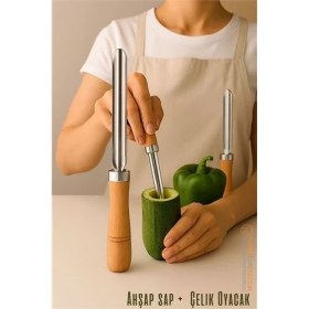 Resim Oyacak - Dolmalık Kabak ve Biber Patlıcan Oyacağı 304 Paslanmaz Çelik Nemere 