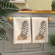 Resim 2 adet soyut bitki desenli banyo havlusu, dekoratif çay havlusu - süper yumuşak mikrofiber, temizlik için uygun, makinede yıkanabilir, ev banyosu ve mutfak dekorasyonu için mükemmel seçim, 40.64x60.96 cm 