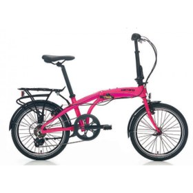 Resim Carraro Flexi 106 20 Jant V Fren Katlanır Bisiklet (Fuşya Siyah Beyaz) 