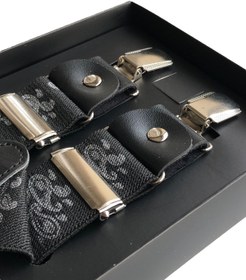 Resim Yage Gri 3,5 Cm Şal Desen Pantolon Askısı 