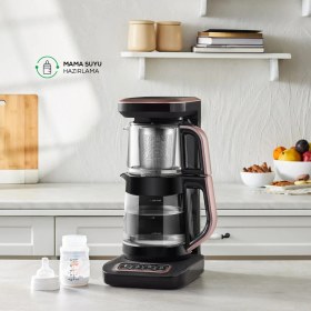 Resim Karaca Çaysever Wifi 4 Ürün 1 Arada Konuşan Otomatik Cam Çay Makinesi Su Isıtıcı ve Filtre Kahve Demleme Makinesi 2500W 