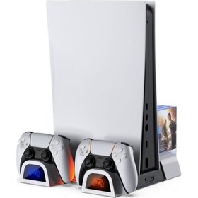 Resim Ps5 Çok Fonksiyonlu Soğutma Standı Ps5 Fanlı Şarjlı Stand 