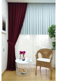 Resim Evdepo Home Deniz Soft Pileli Fon Perde Bordo (446544119) Bordo 