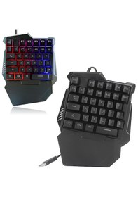 Resim G7 Tek El Kullanım Gaming Oyuncu Usb Kablolu Klavye Rgb Led Işıklı 35 Tuşlu Taşınabilir Mini Oyun Tuş Takımı 