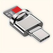 Resim Çift USB-C & USB Kart Okuyucu SD & TF Kartlar İçin - Yüksek Parlaklık Metalik Bitiş - 256GB Kapasite - MacBook, Samsung Galaxy, Dizüstü Bilgisayarlar & Daha Fazlası ile Uyumlu, Taşınabilir Veri Aktarımı|Şık Metalik Tasarım|Yüksek Parlaklık Bitiş 
