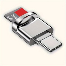 Resim Çift USB-C & USB Kart Okuyucu SD & TF Kartlar İçin - Yüksek Parlaklık Metalik Bitiş - 256GB Kapasite - MacBook, Samsung Galaxy, Dizüstü Bilgisayarlar & Daha Fazlası ile Uyumlu, Taşınabilir Veri Aktarımı|Şık Metalik Tasarım|Yüksek Parlaklık Bitiş 