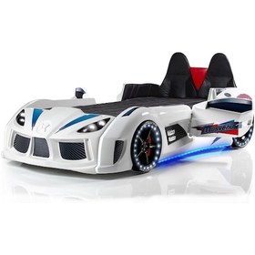 Resim Setaymobilya Sports Çocuk Odası - Audi Arabalı Yatak, Dolap, Şifonyer - Beyaz 