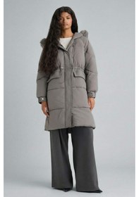 Resim Defacto Su Geçirmez Regular Fit Kapüşonlu Fermuarlı Parka F2965ax25wngr490 Gri-gr490 