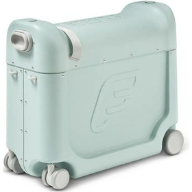 Resim Stokke Jetkids Bedbox, Uçak Koltuklarına Uyumlu Binilebilir Çocuk Valizi Yeşil 
