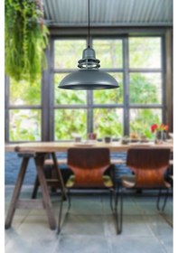 Resim Fener Antrasit Renk Özel Tasarım Modern Salon - Mutfak - Cafe Tekli Sarkıt Avize Ampulsüz Antrasit 