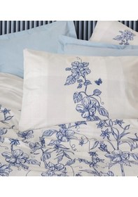 Resim Cotton Box Modeline Ranforce Linora Mavi Tek Kişilik Nevresim Takımı Açık Mavi 