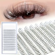 Resim 240 adet Gümüş Parıltılı Kirpik Uzatma - Parlak Sahte Kirpikler, Sahte Mink Rus Hacmi, Bireysel Kirpikler 10-15mm, Yeniden Kullanılabilir ve Renkli DIY, Glamour Kirpikler, Dramatik Göz Geliştirme, Parıltılı Göz Detayı 