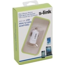 Resim I Pad Şarj Cihazı Oto Çakmak Usb Slink 5V 2Amper Tablet Telefon 