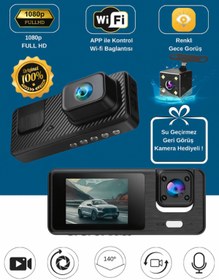 Resim Maybax Wi-fi 1080p FULL HD Araç İçi Kamera Ön Arka ve İç Kayıt G Sensör Renkli Gece Görüş Geniş Açı 