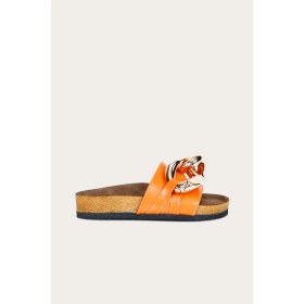 Resim Bueno Shoes Turuncu Napa Deri Kadın Düz Terlik 