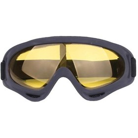 Resim Açık Hava Motosiklet Kayak Gözlükleri Darbelere Karşı Rüzgar Geçirmez Göz Koruma Gözlükleri Sarı 