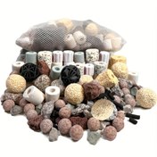 Resim Biyo Filtre Medyası - Akvaryum, Havuz ve Balık Tankı Filtreleri için Bio Toplar Seramik Halkalar Seti ile Ağ Torbası, Kanister ve Dahili Filtrelere Uygun 