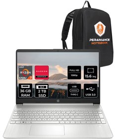 Resim HP 15S-EQ2000NT R7 5700U 36GB RAM 2TB SSD 15.6'' Full HD FDOS Dizüstü Bilgisayar & PER4 ÇANTA 