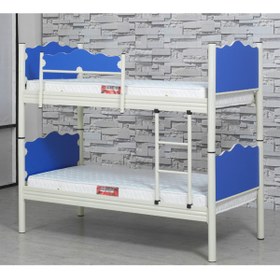 Resim Metalia Ahşaplı Ranza + Yatak Takımı Krem-Mavi 90x190 