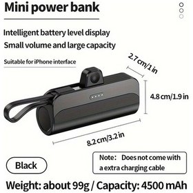 Resim Techbloom 4500mah Black Taşınabilir Power Bank İphone Uyumlu 6 7 8 10 11 12 13 14 15 Pro Max X Xs Xr İçin Usb Type-c Şarj Cihazı 