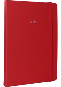 Resim Bujo Defter Vegan Deri , 96 Yaprak, 160 Gr. Beyaz Kağıt ,cepli ,lastikli Kırmızı 