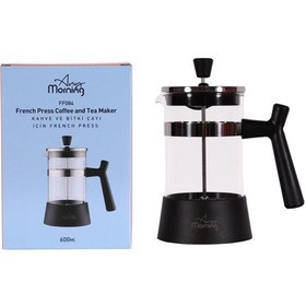 Resim Any Morning Ff084 Kahve Ve Bitki Çayı İçin French Press 600 Ml Siyah 