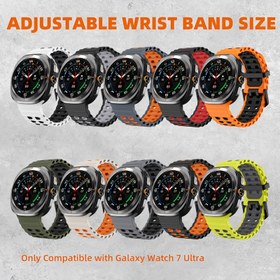 Resim 1pc Silikon Spor Kayışı için for samsung for galaxy Watch 7 Ultra, 47mm, Su Geçirmez, Yumuşak Okyanus Tasarımı, Nefes Alabilir, Ter Kanaması, Non-Sticky, Ayarlanabilir Değiştirme Bantı Erkek ve Kadınlar için 