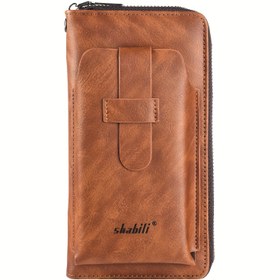 Resim Erkekler için Yumuşak Suni Deri Fermuarlı Cüzdan, Moda Büyük Kapasiteli Uzun Cüzdan Telefon Çantası, Çok Kartlı Kartlık Bozuk Para Cüzdanı Noel Hediyesi 