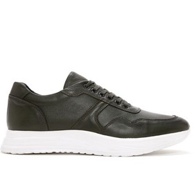 Resim Derimod Erkek Haki Bağcıklı Kalın Tabanlı Deri Sneaker 24sfd6824ft 