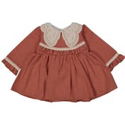 Resim Hılary Brode Yakalı Elbise Mercan/krem Mercan - Krem 