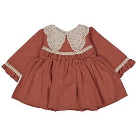 Resim Hılary Brode Yakalı Elbise Mercan/krem Mercan - Krem 