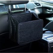 Resim Araba Asılı Çöp Torbası Çok Fonksiyonlu Katlanır Saklama Kutusu, Model: H611 Dokuma Desen 